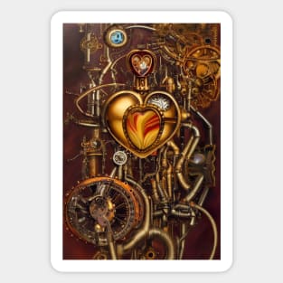 Steampunk mechanical heart Sticker